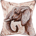 Brvsk Ferine Needlepoint Kit for Adults and Beginners — Elephant 16″ × 16″ with Clear, Precise Printed Design on Cotton Canvas; Includes 2 Needles, Yarn, and Easy-Read Chart