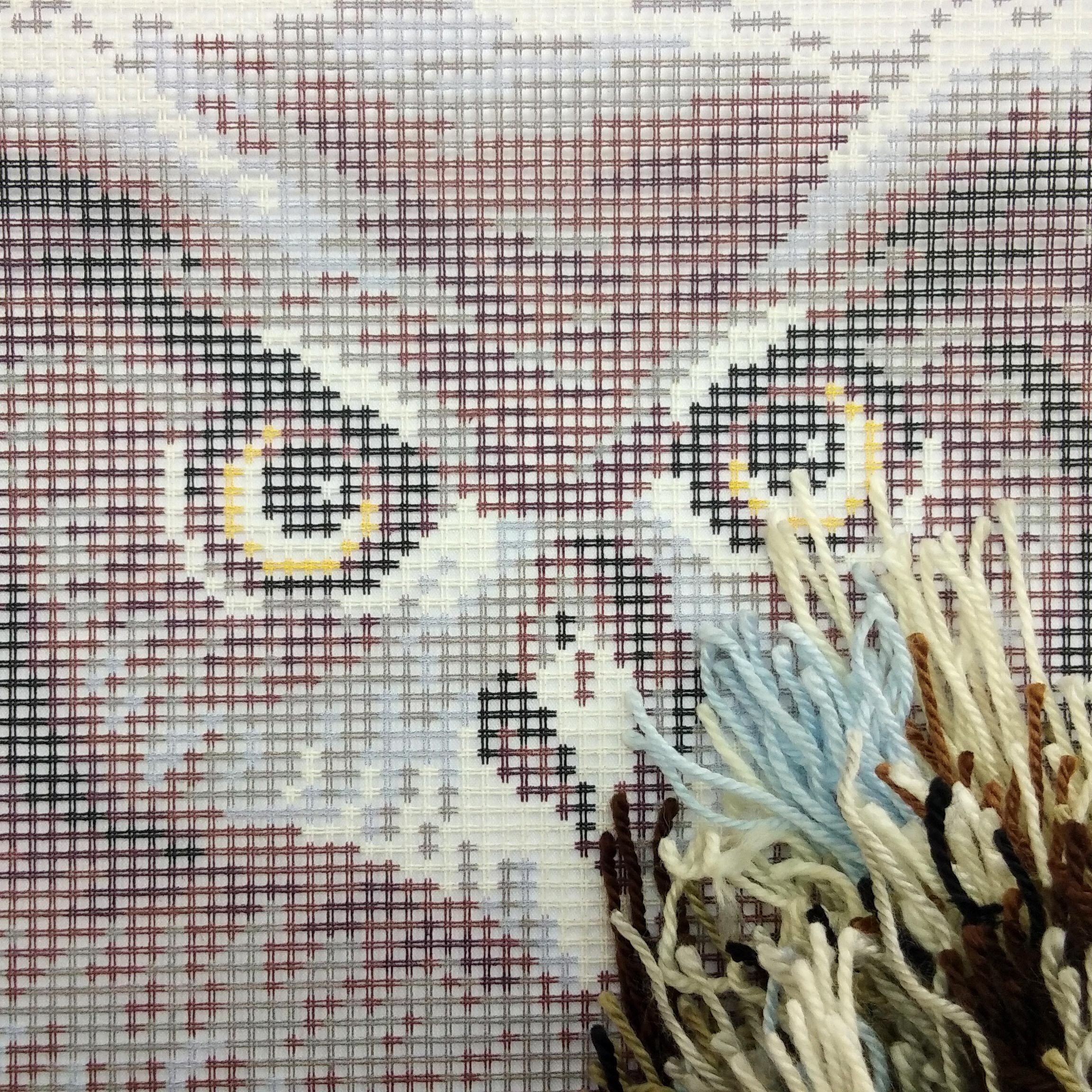 Eagle-Owl — Stamped Cross Stitch Kit 16″ × 16″ by Brvsk