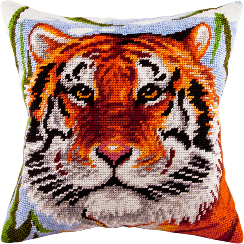 Tiger — Embroidery Kit 16″ × 16″ by Brvsk