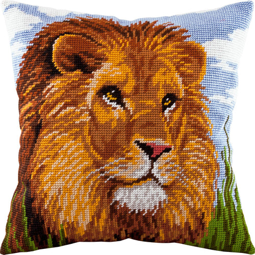 Lion — Embroidery Kit 16″ × 16″ by Brvsk
