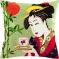 Naniwaya Okita — Stamped Cross Stitch Kit 16″ × 16″ by Brvsk