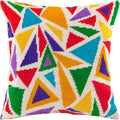 Stained Glass. Needlepoint Kit. Throw Pillow 16×16 Inches. Printed Tapestry Canvas, European Quality
