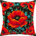 Meadow of Poppies — Needlepoint Kit 16″ × 16″ by Brvsk