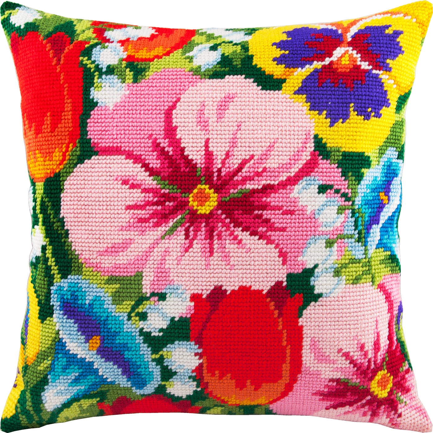 Flower Bed — Stamped Cross Stitch Kit 16″ × 16″ by Brvsk